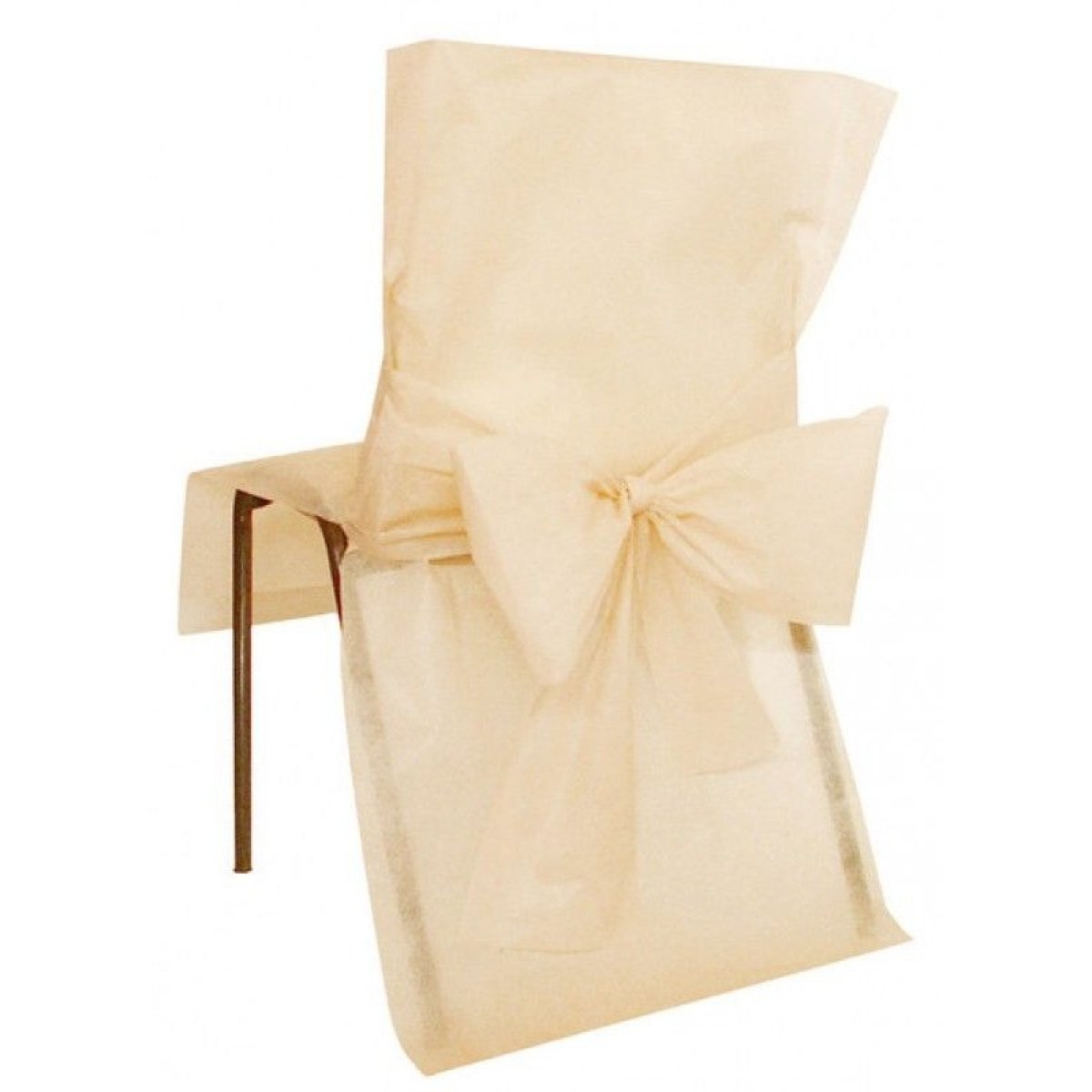 Housses de chaise ivoire avec noeud X 8 pièces 