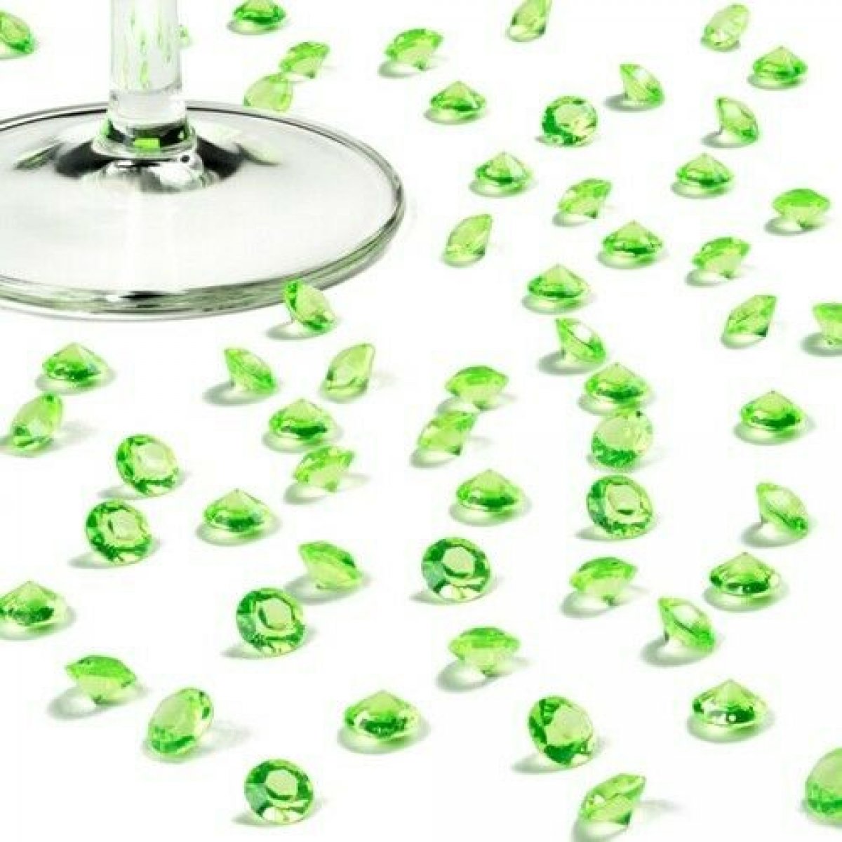 Diamants de table 10 mm - vert anis x 100 pièces 