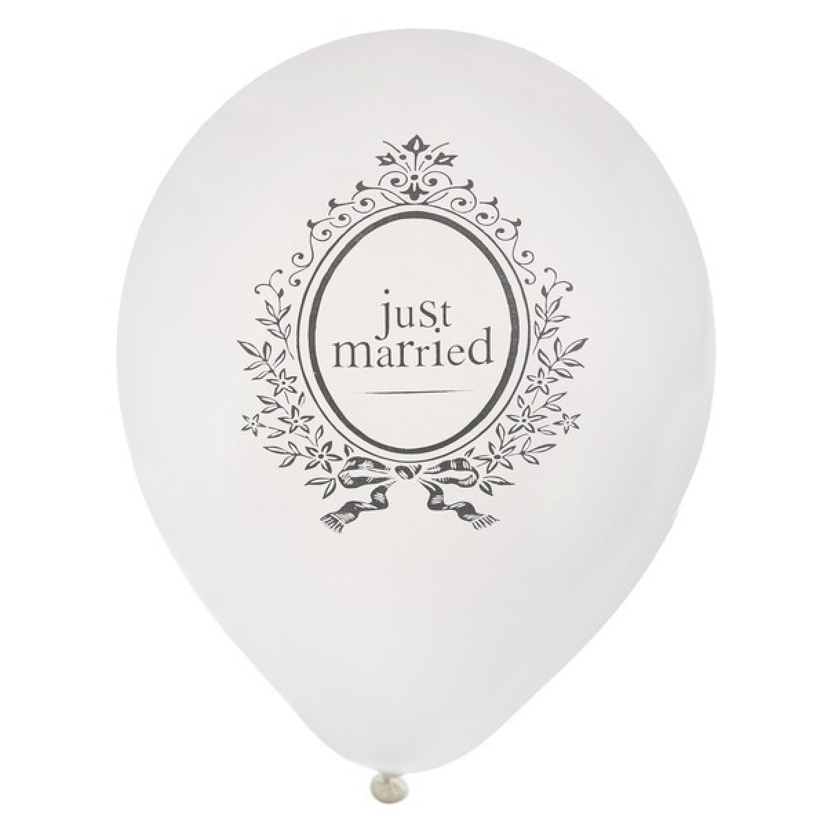 Lot de 8 ballons blanc « Just Married » 23 cm pas cher