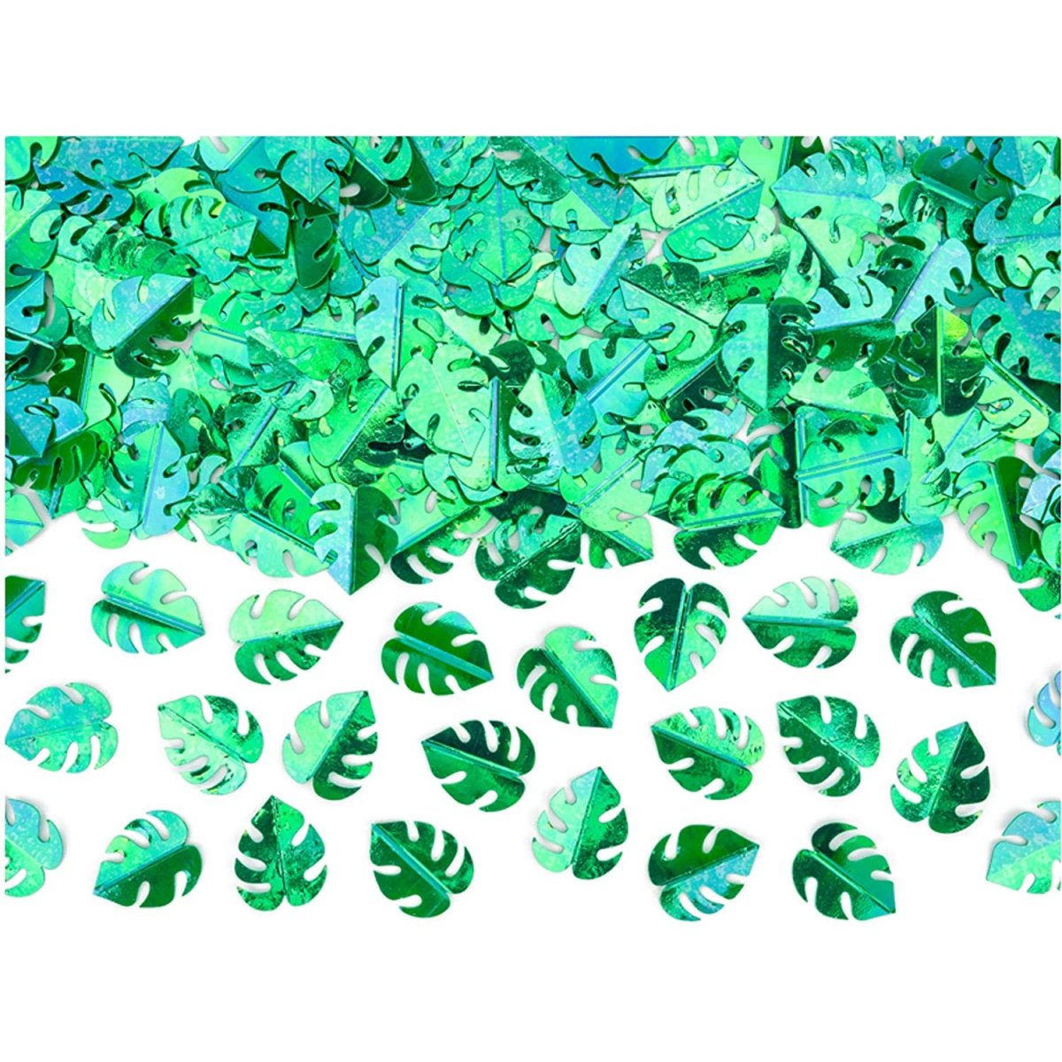  Confettis de Table 15 G - Feuilles tropicales vertes métallisées 