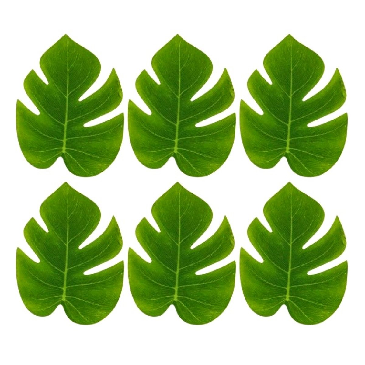 Feuilles tropicales vertes 12 x 15 cm x 6 pièces