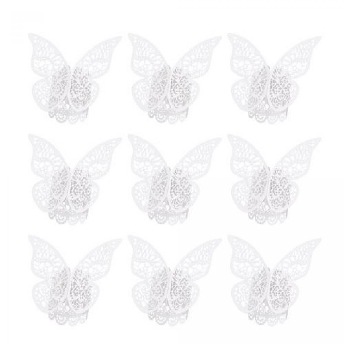Ronds de serviette papillon blanc / crème x 10 pièces