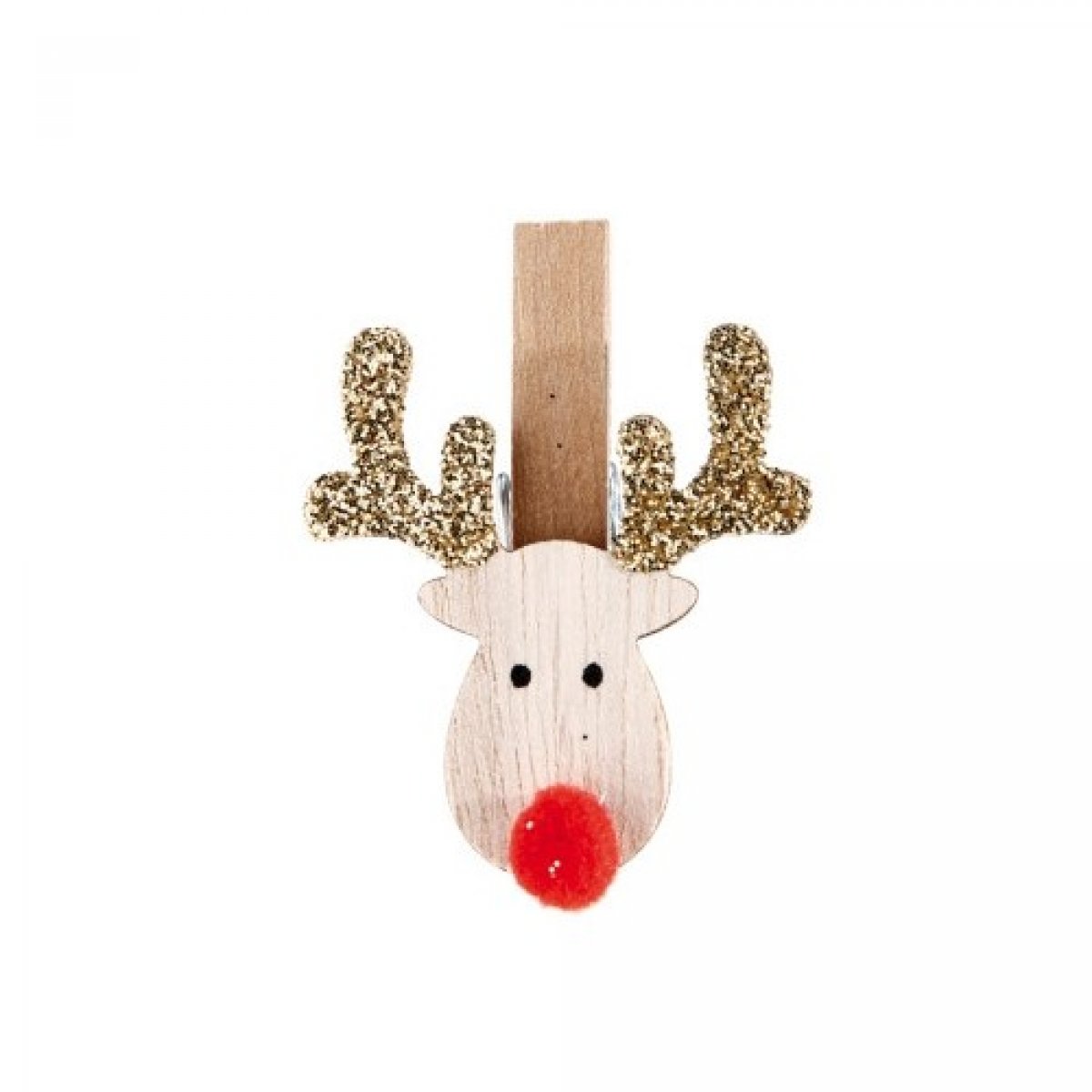 6 pinces à clip du renne Rudolph pour déco de Noël