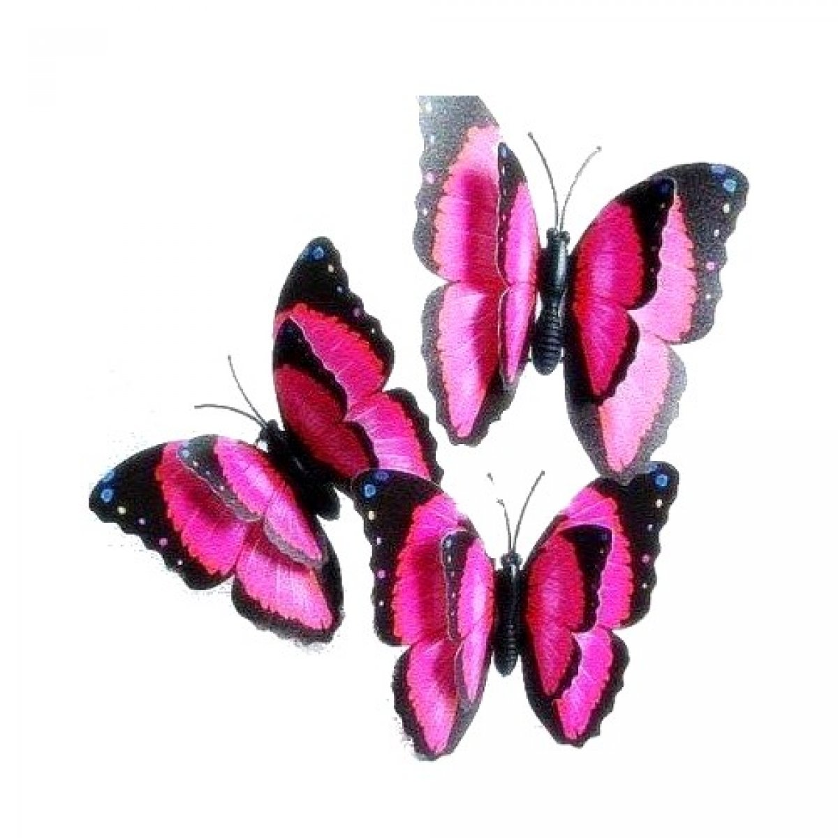 10 Papillons en format 3D de couleur rose avec aimant