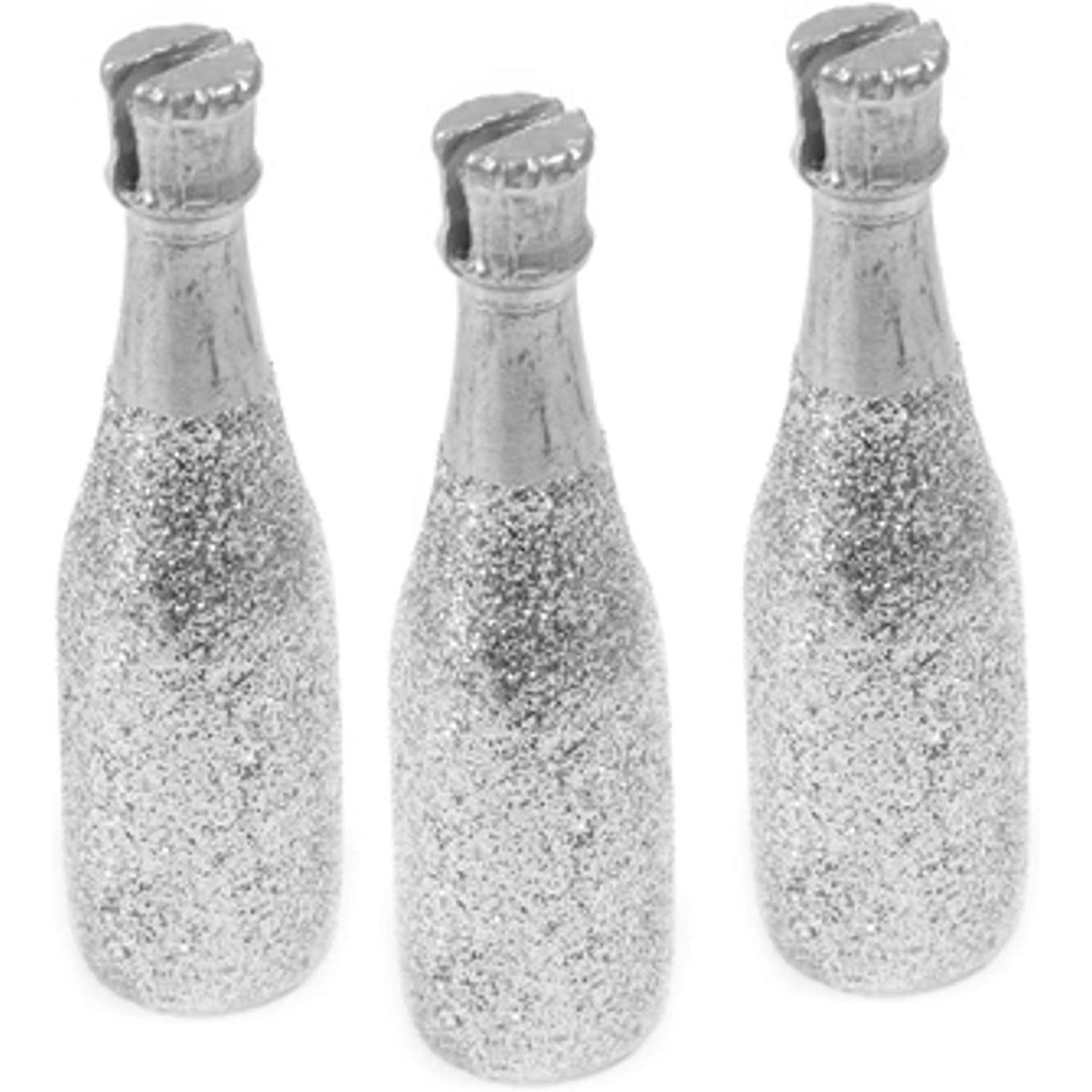 3 porte-noms bouteilles de champagne Argent