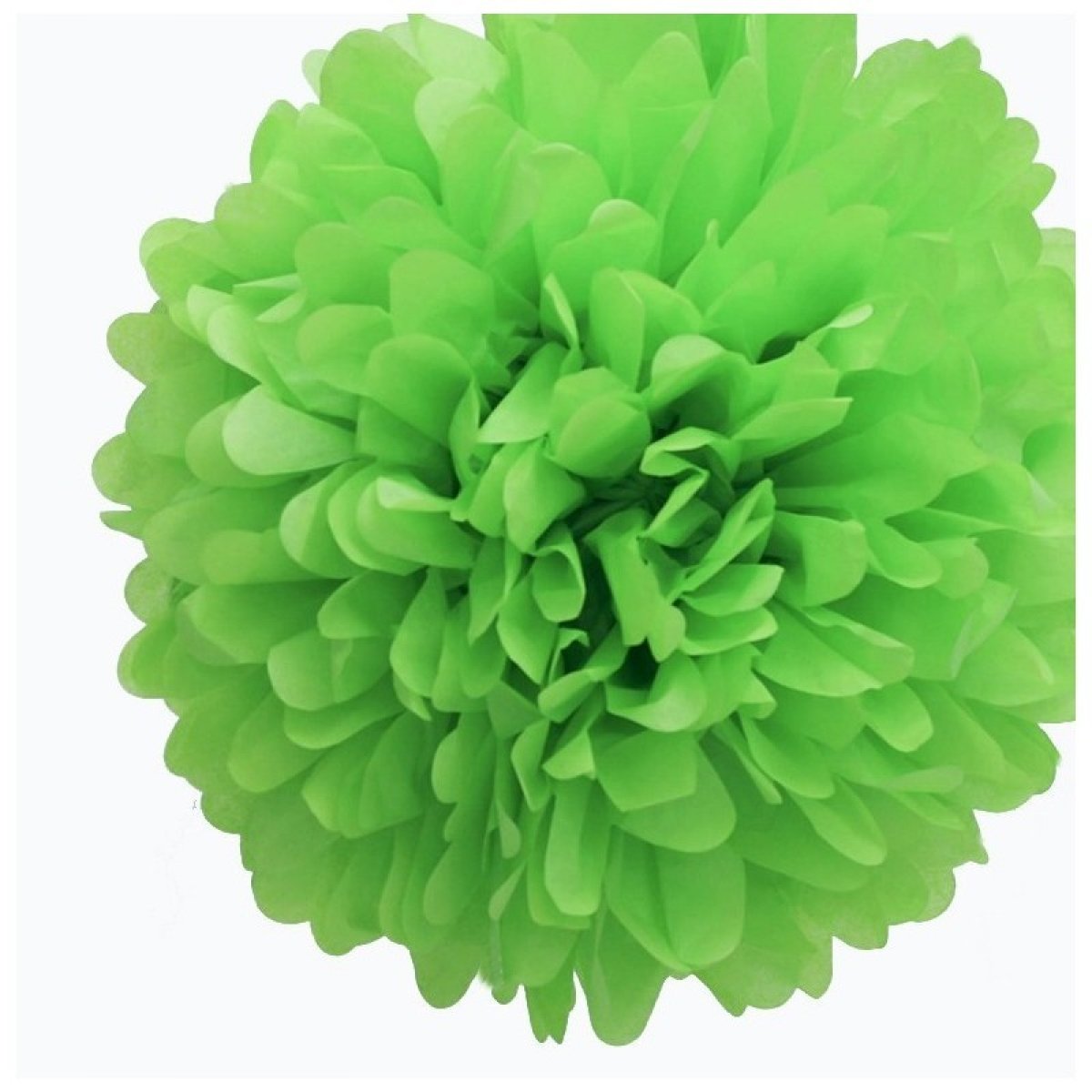Pompon en papier de soie vert anis 15 cm