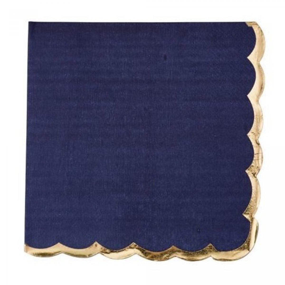 Serviettes en papier bleu marine liseré or x 16 