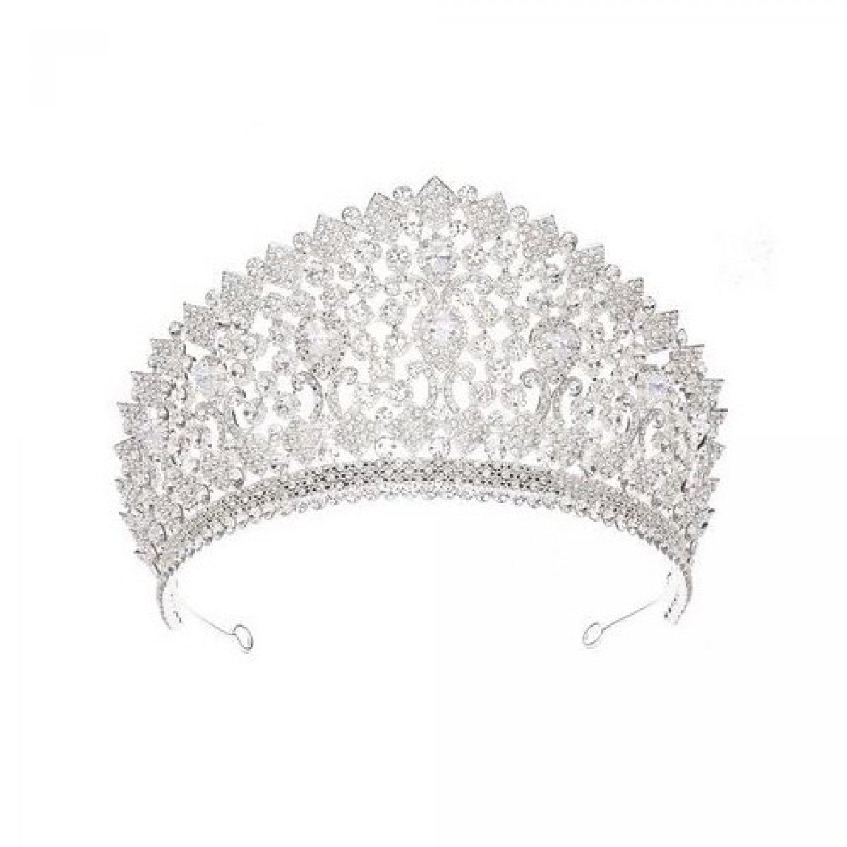 Diadème de mariage couronne de Miss - Structure argent cristal clair