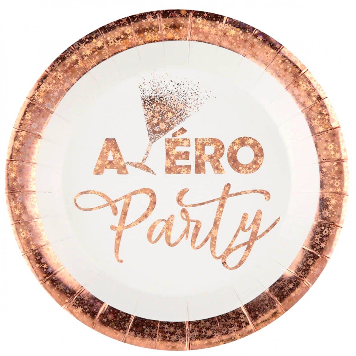 Assiettes en carton - Apéro Party Rose Gold x 10 pièces