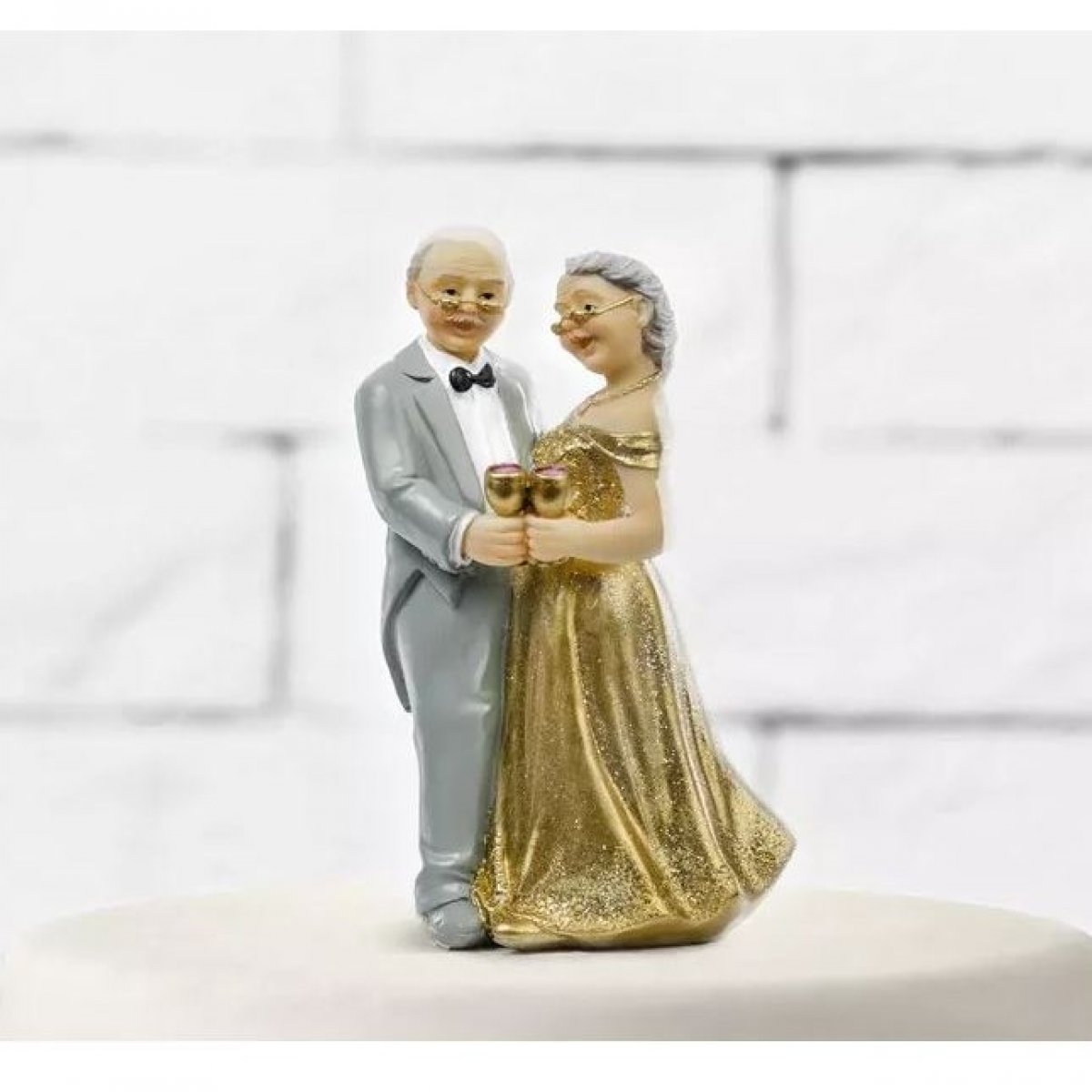 Figurine mariage - Noces d’or - coupe a la main