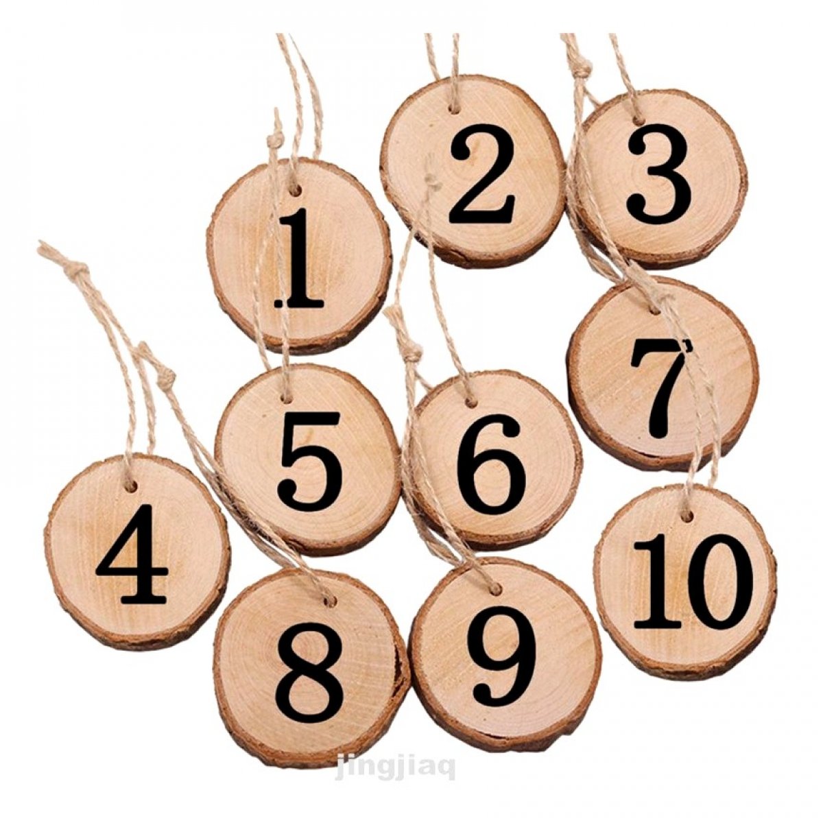 Numéros de table en rondin de bois chiffre de 1 à 10