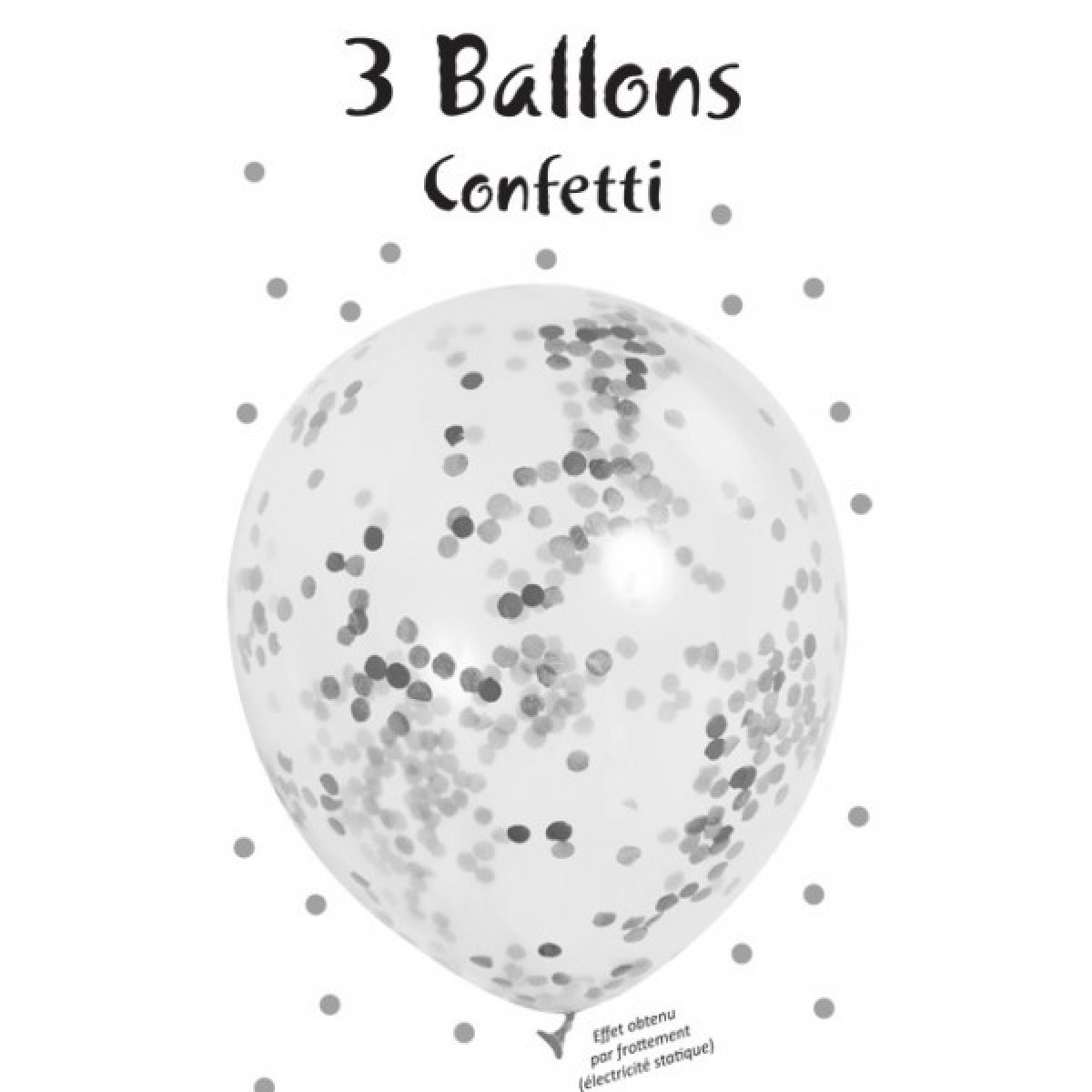Ballons confettis argent x 3 