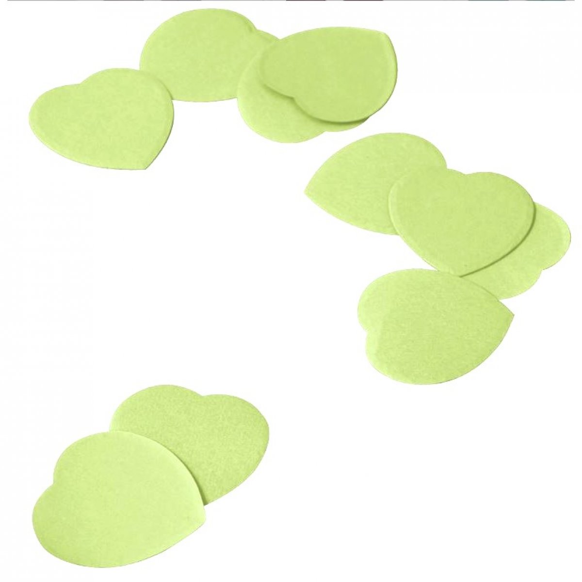 100 Gr Confettis de table en papier coeur vert anis - 5.5 cm