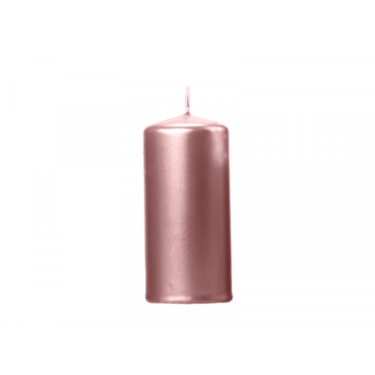 Bougie pilier cylindrique rose gold métallique 12 cm