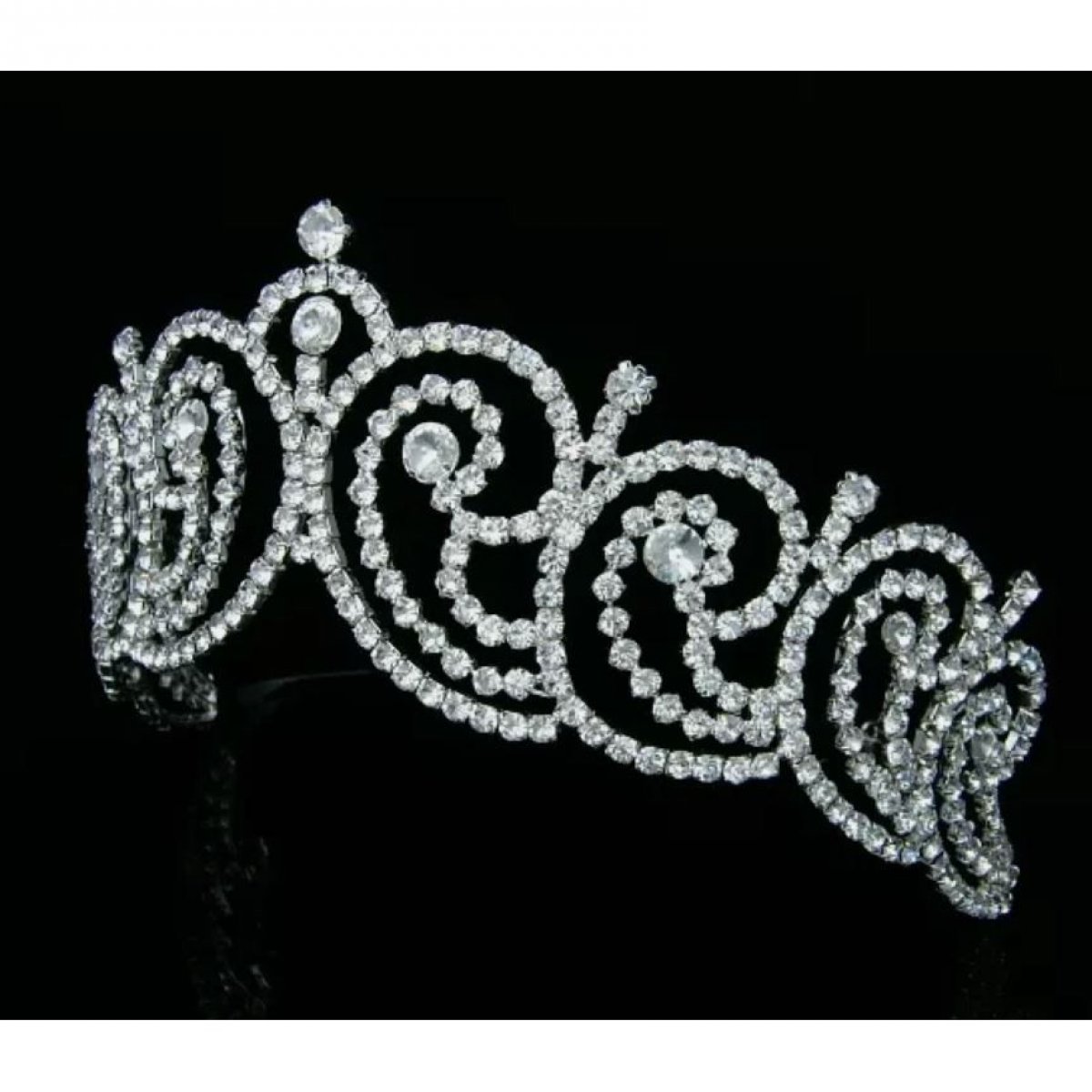 Diadème de mariage couronne de miss argent cristal Swarovski