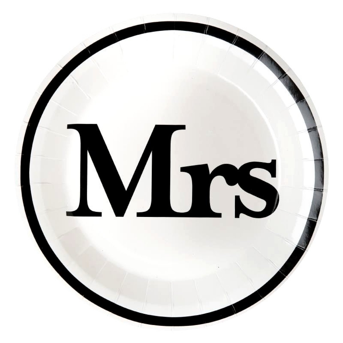 Assiettes carton Mr Mrs blanc noir Madame x 10 pi ces