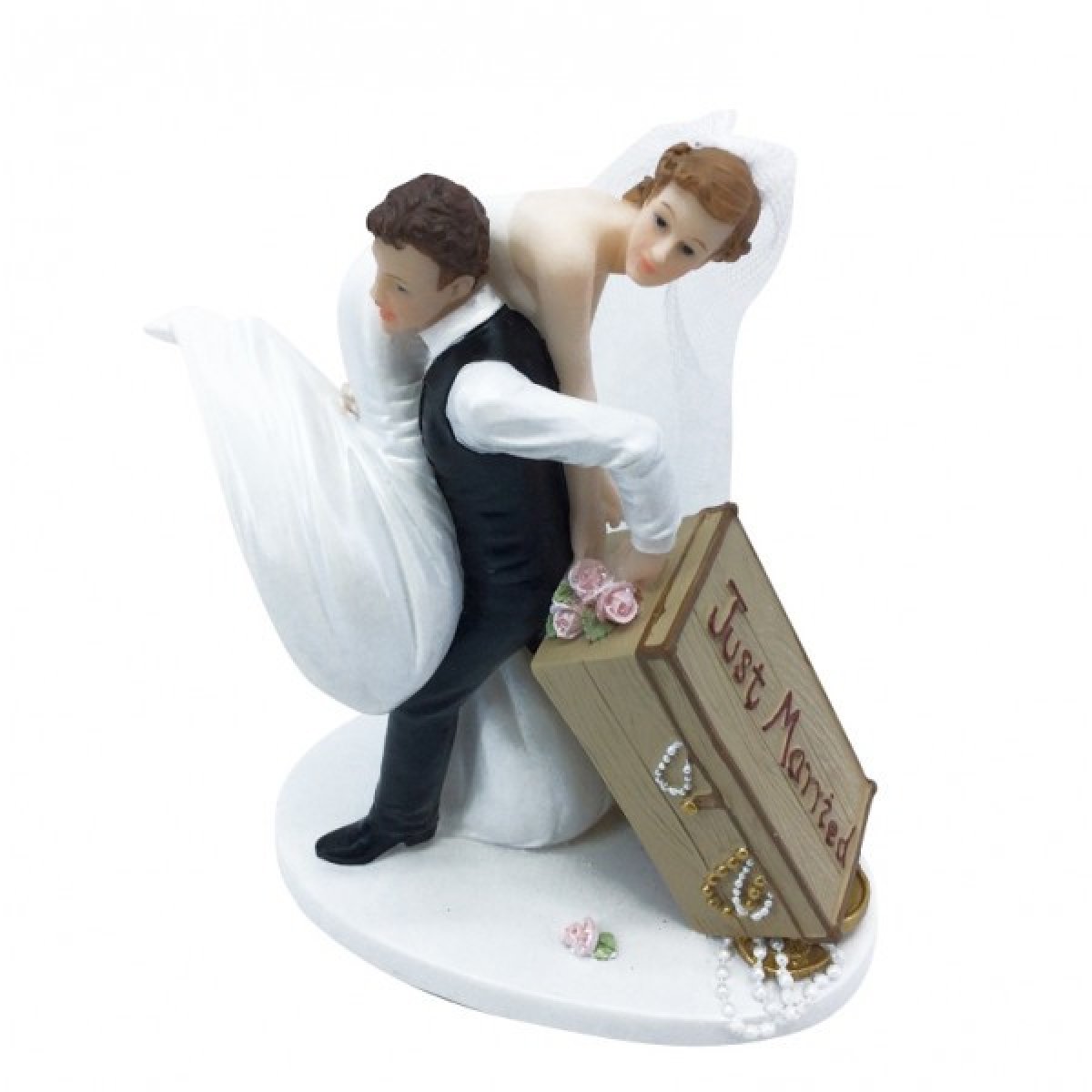 Figurine gateau mariage - Je t'emmene avec moi - Just Married