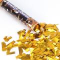 Tube canon a confettis - 19 cm - Papier métal doré