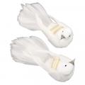  2 Colombes sur pince 6,5cm -  Blanche & Or