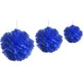Boules pompons papier de soie bleu marine 20, 30 ,45 cm x 3 pièces