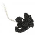 Mini rose en satin noire x 24 pièces