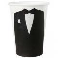 Gobelets en carton imprimés costume noir Mr (Monsieur) x 10 pièces