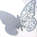 Marque-place - Papillon dentelle argent x 10 pièces