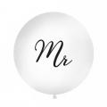 Ballon géant blanc "Mr" - 1 m
