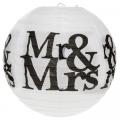 Lanterne papier Mr & Mrs noire & blanche x 2 pièces