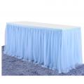 Jupe de table en tulle bleu ciel 1m x 80 cm