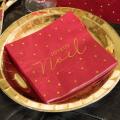 Serviettes en papier Joyeux Noël pois rouge et or x 20 pièces