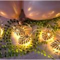 Guirlande de 10 feuilles lumineuses LED rose gold 165 cm