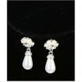 Parure Bijoux avec perles blanches de synthèse nacrées