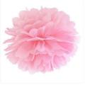 Pompon en papier de soie rose 15 cm