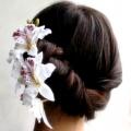 Accessoire pour cheveux fleurs de mariage orchidées blanches