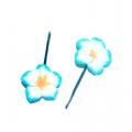 2 épingles à cheveux fleur hawaïenne bleu et blanc accessoire cheveux mariage