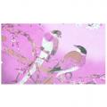 Étole de mariage fleurs foulard imprimé oiseaux violet mauve
