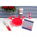  Assiettes en carton Bord de Mer Crabe Rouge 27.5 x 20 cm