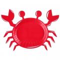  Assiettes en carton Bord de Mer Crabe Rouge 27.5 x 20 cm