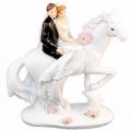 Figurine mariage en résine sur un cheval blanc