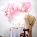 Kit Arche de 57 Ballons BabyPink - Rose poudré blanc et or