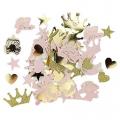 Confettis de table - Princesse rose et dorure or x 100 pièces