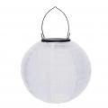 Lampion solaire blanc avec LED - Déco artisanale suspendue
