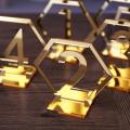 Numéro de table hexagonal en plexiglas doré x 10 pièces