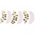 Déco floral feuilles d’eucalyptus et fougères rose et or - Lot de 6