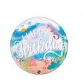 Ballon PVC sirène happy birthday 55 cm