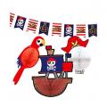 Kit de décoration Pirates rouge - Chasse au trésor