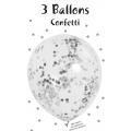 Ballons confettis argent x 3 