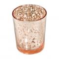 6 Bougeoirs en verre vase effet métal rose gold 