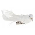 Petit oiseau blanc sur pince 6.5 x 1.8cm x 4 pièces 